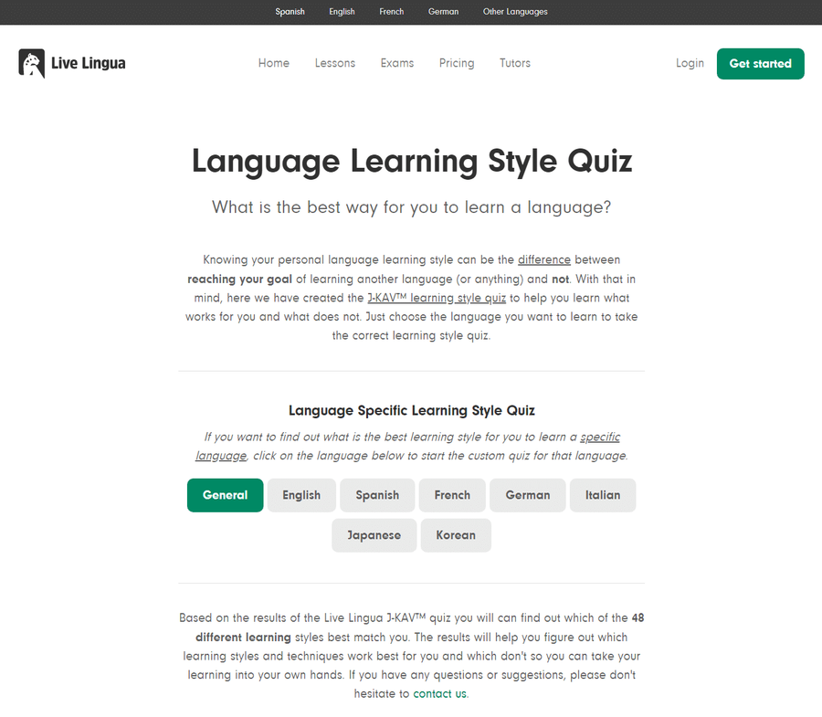 Live Lingua quiz 1