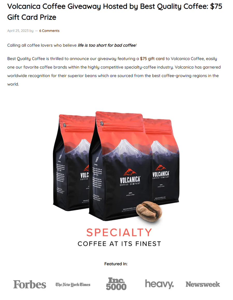 affiliate giveaway