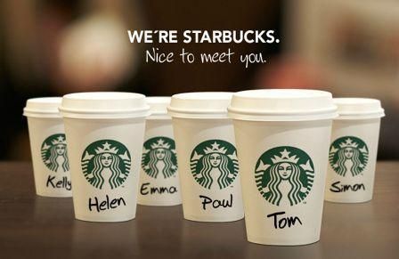 starbucks name on cup
