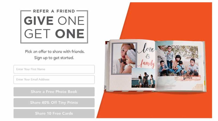 Shutterfly referral rewards incentives