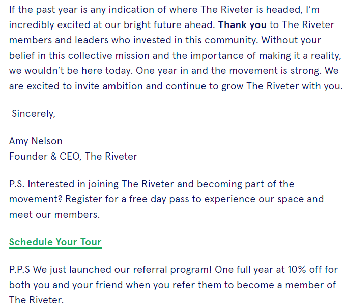 the riviter referral program launch