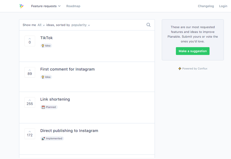 Planable interactive feature request