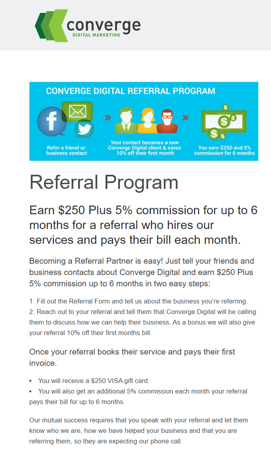 converge agency referral program