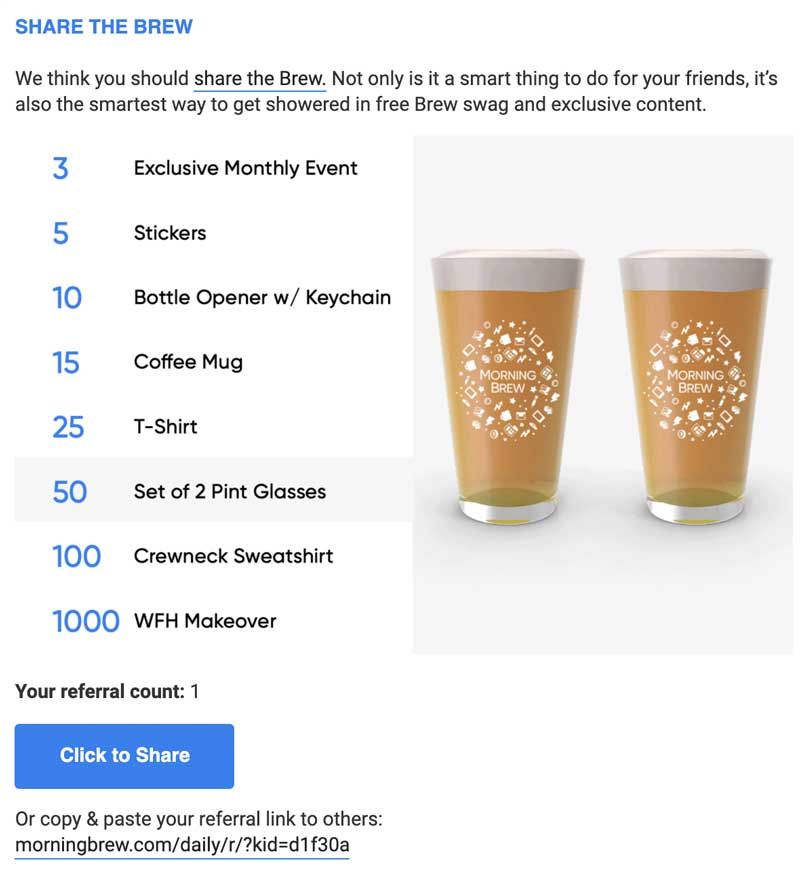 Morning brew referral email