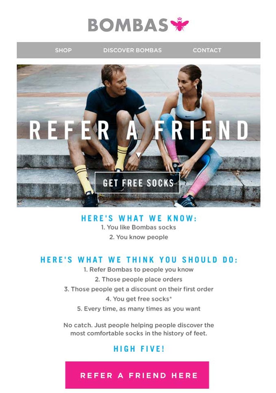 Bombas referral email