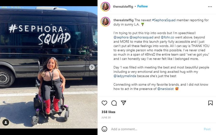sephorasquad member Steffi G. and the sephora squad van
