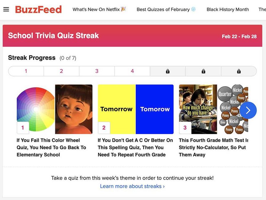 Buzzfeed quizzes