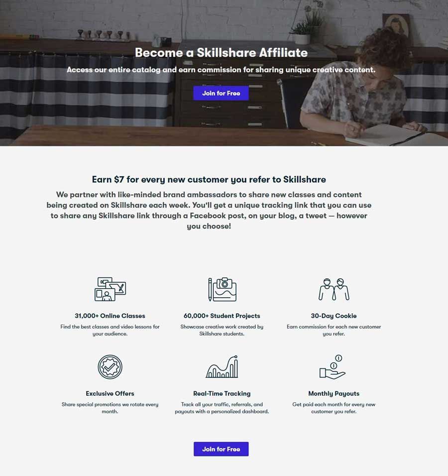 Affiliate program skillshare