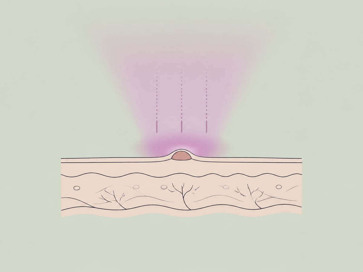 Laser, electrodesiccation and cryotherapy — illustration