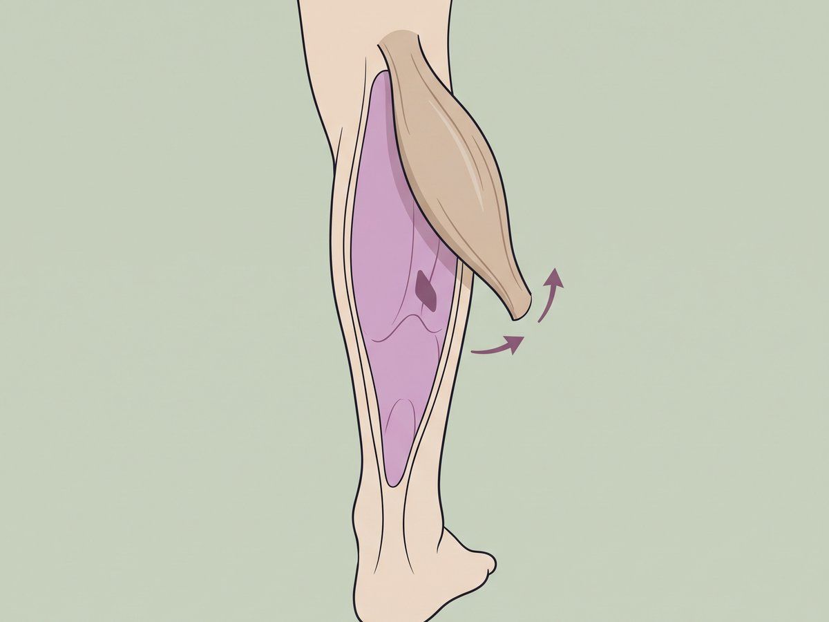 Implantatplatzierung unter dem Wadenmuskel — illustration