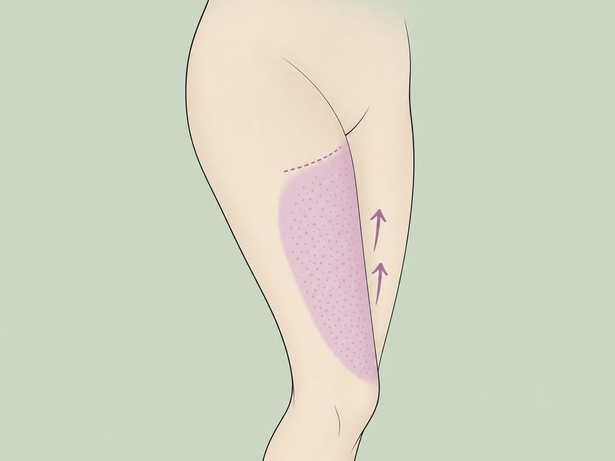 Lifting delle cosce con liposuzione assistita — illustration
