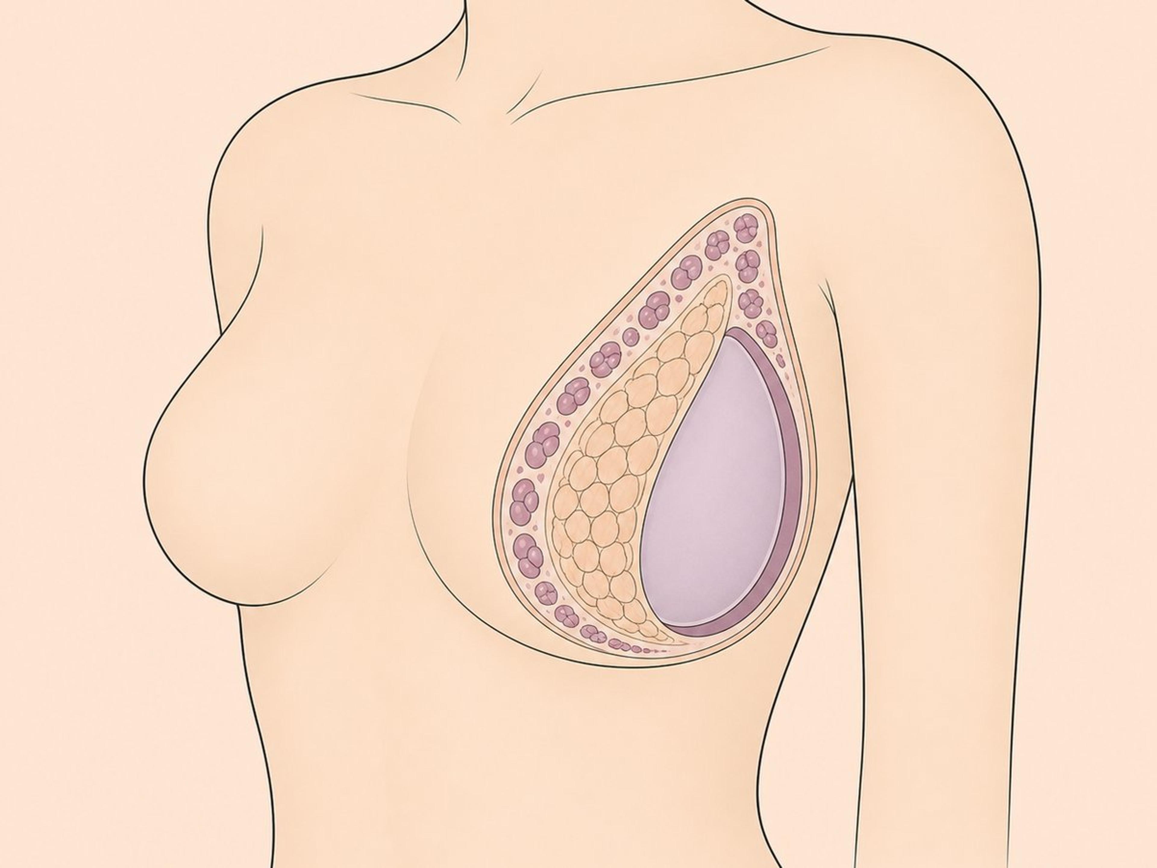 Hybride Brustvergrößerung — Implantate + Eigenfetttransfer — illustration