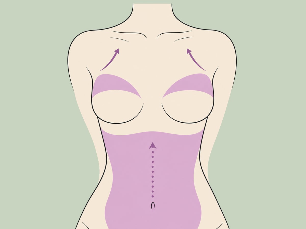 Bauchdeckenstraffung + Brustvergrößerung — illustration