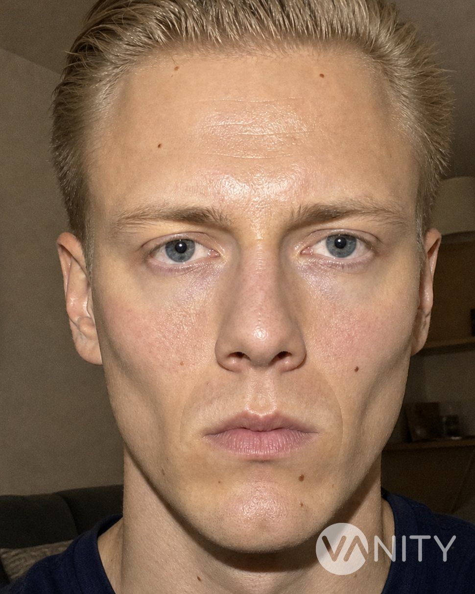 After Cheekbone implant — illustrative, not a real patient