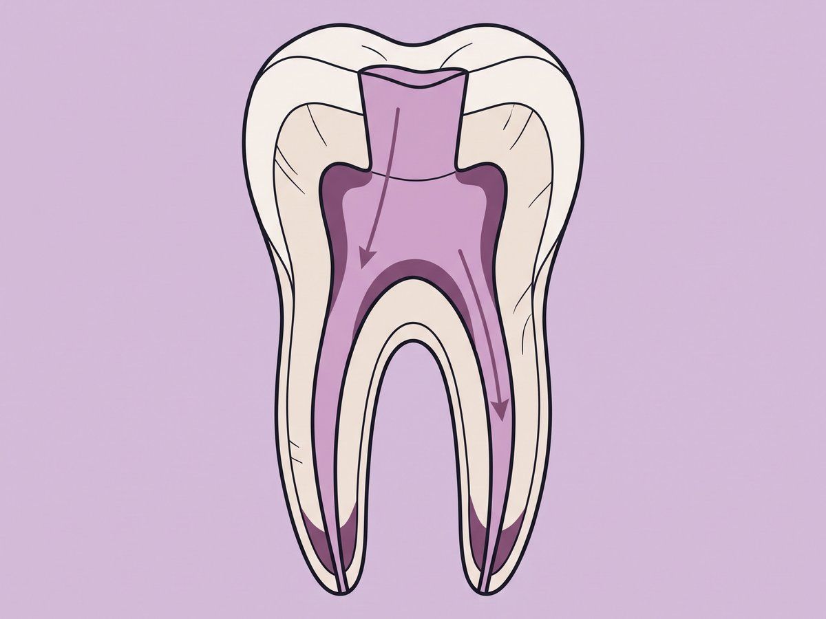 علاج قناة الجذر غير الجراحي — illustration