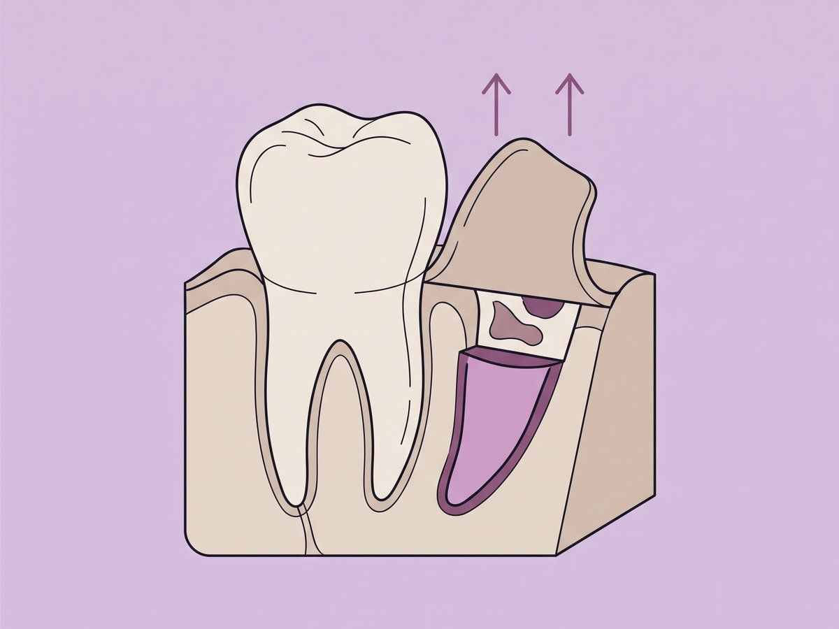 علاج جذور الأسنان الجراحي — استئصال الذروة — illustration