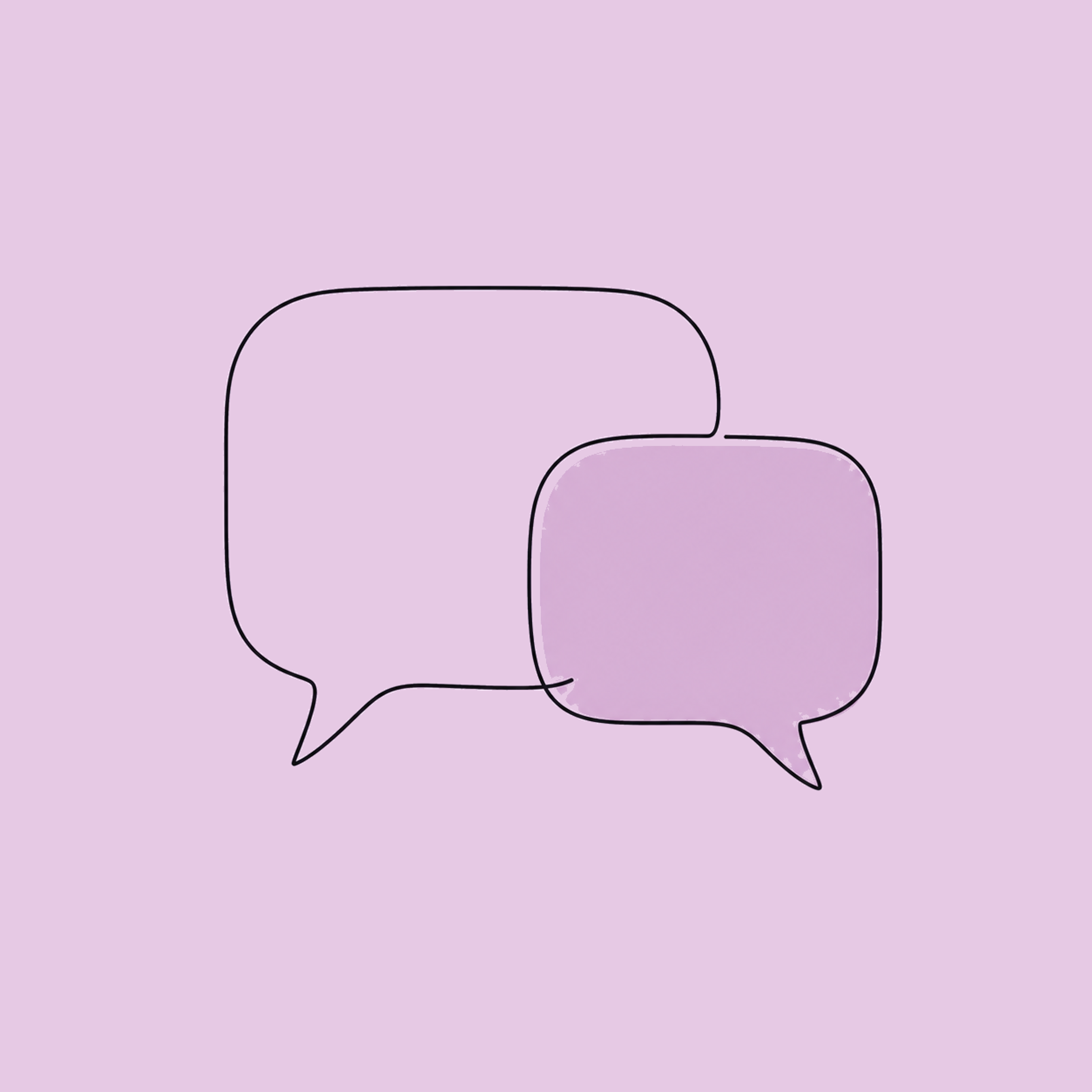 Illustration of two speech bubbles