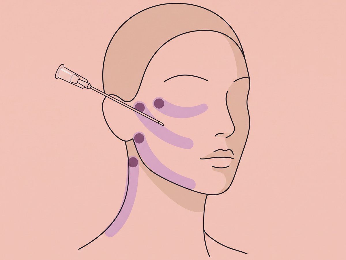 Intradermal facial injection for photoaging — illustration