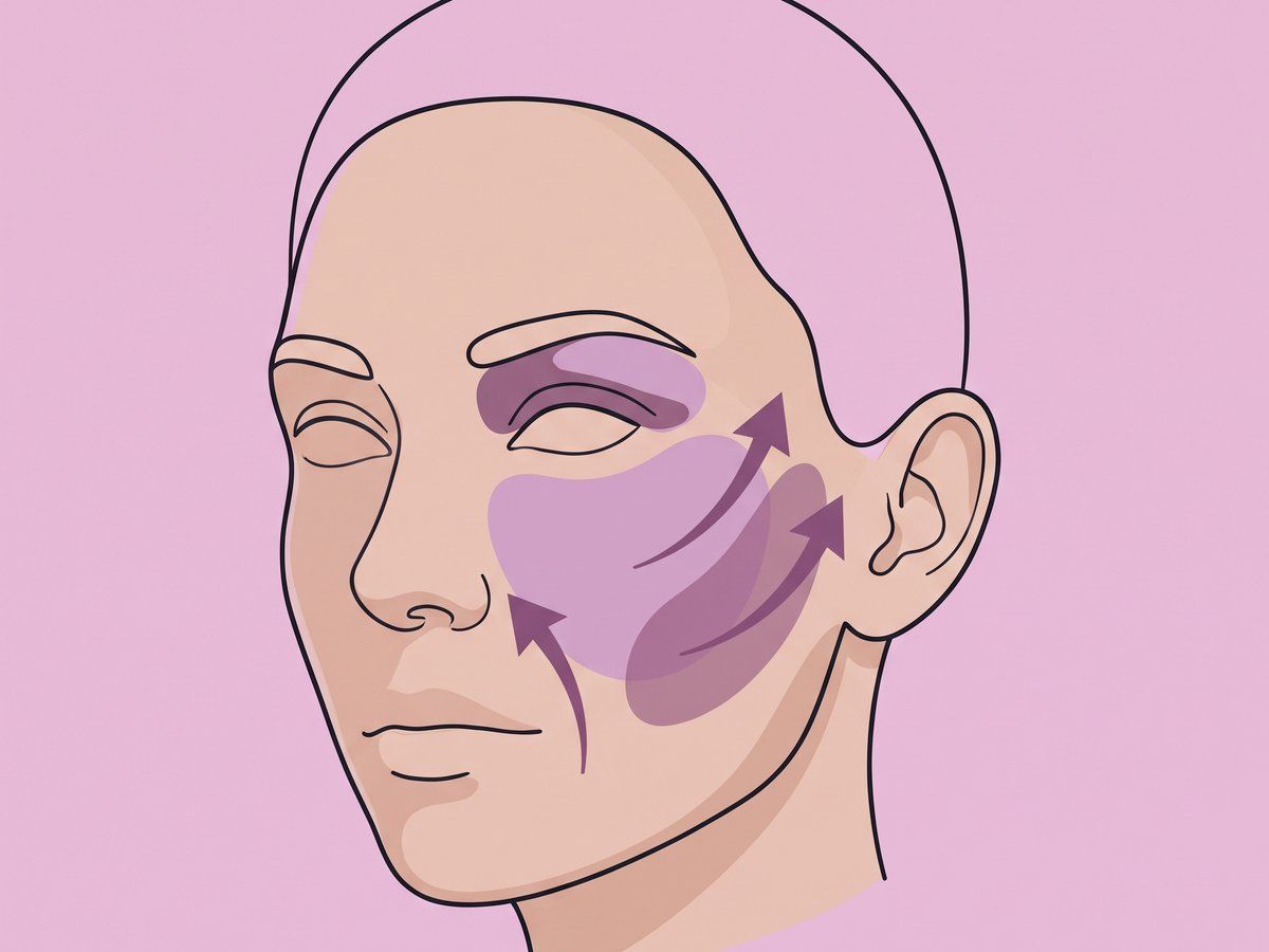Lifting endoscópico de tercio medio facial por la sien — illustration