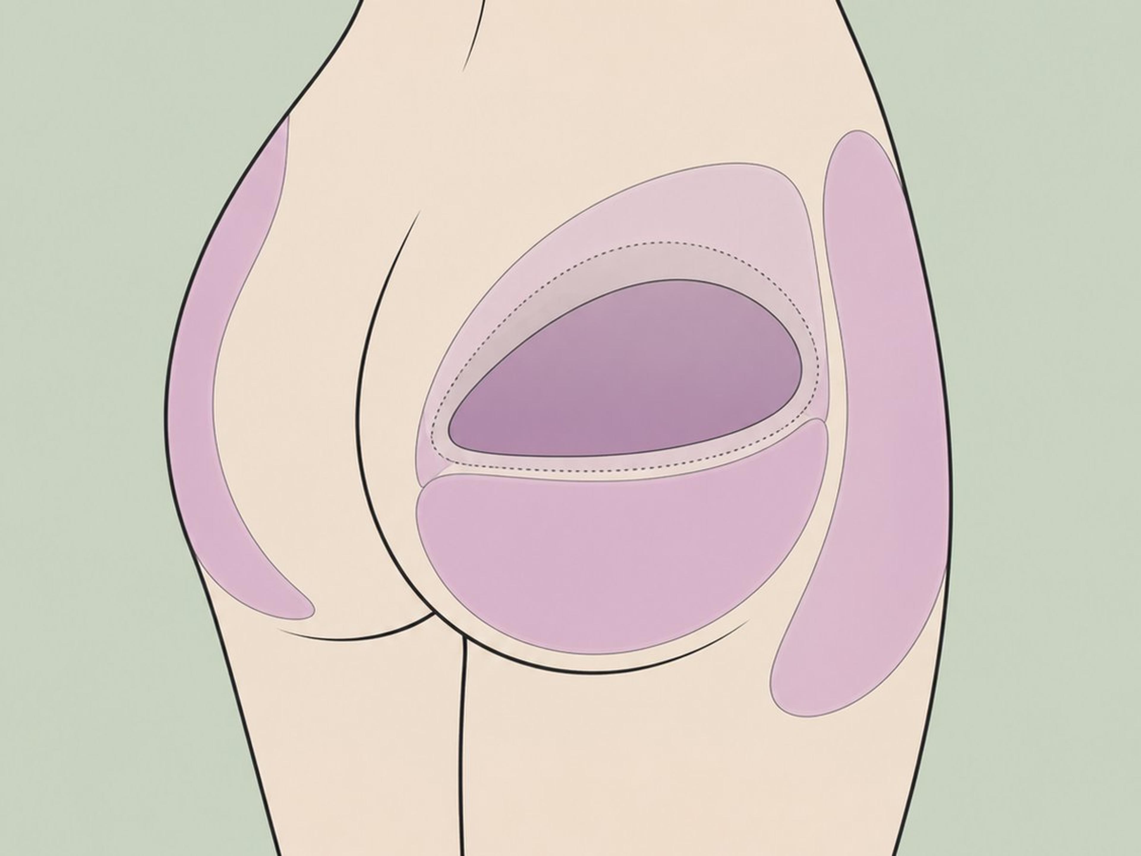 Hybrides BBL (Fetttransfer mit Gesäßimplantat) — illustration