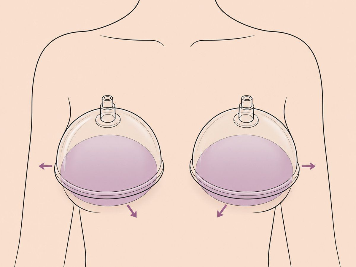 Vorbereitung der Brust vor dem Eigenfetttransfer — illustration