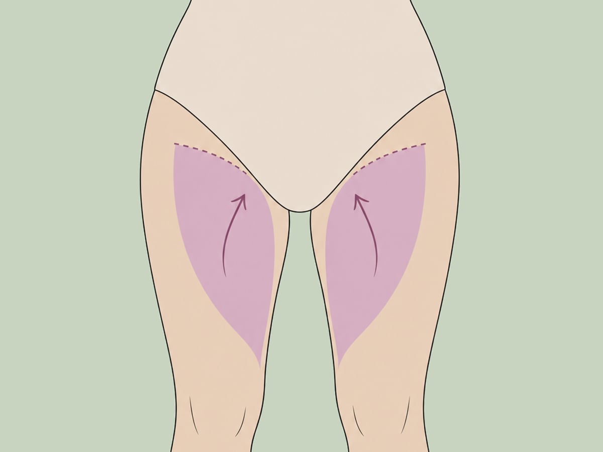 Lifting mediale (interno) delle cosce — illustration