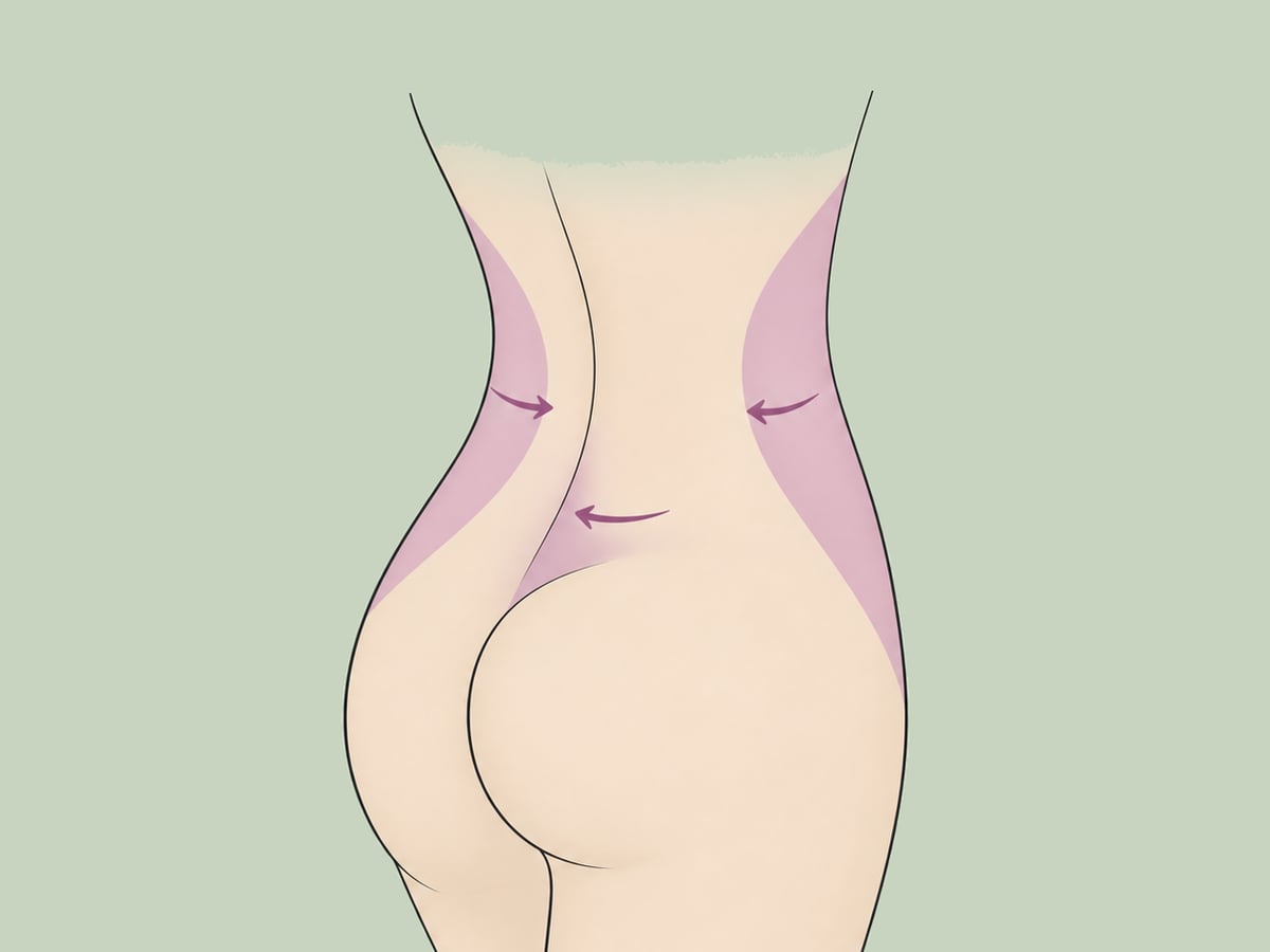 Eigenfettinjektion bei Hüfteinziehungen und Skinny BBL — illustration