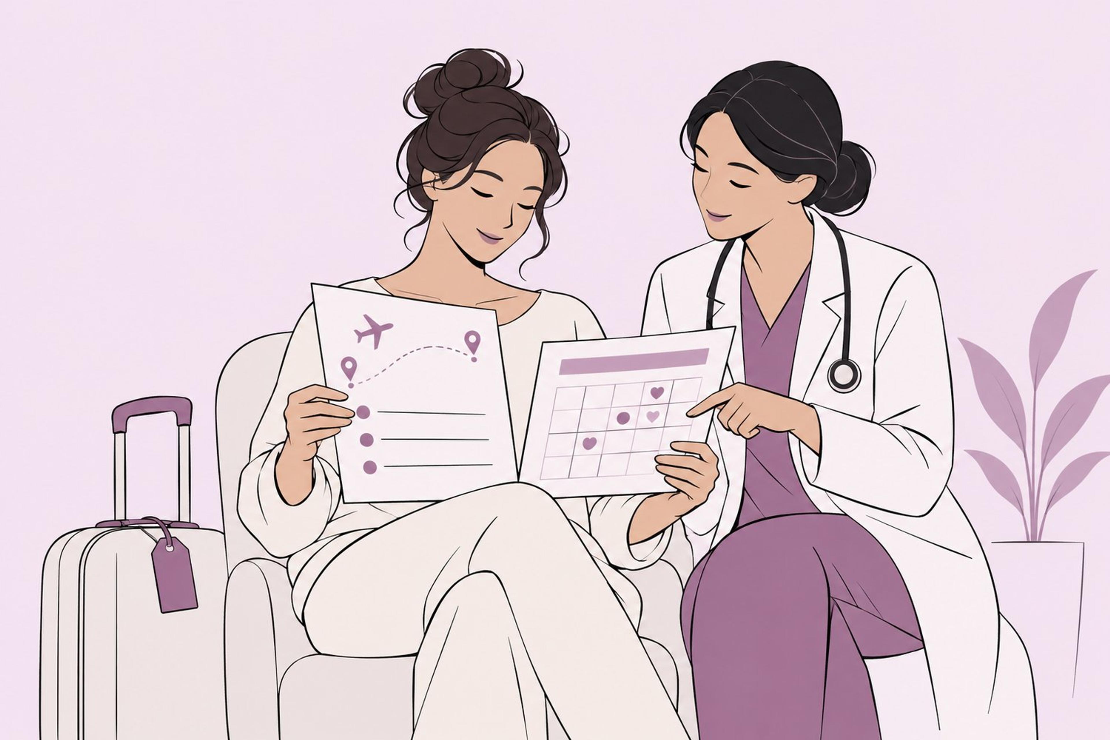 Clinician giving a patient written discharge and follow-up instructions