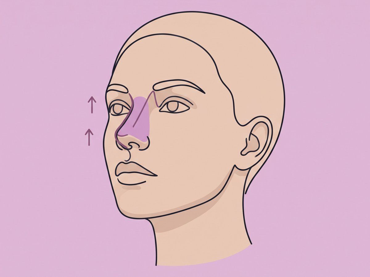 Aufbau des Nasenrückens mit eigenem Knorpel — illustration