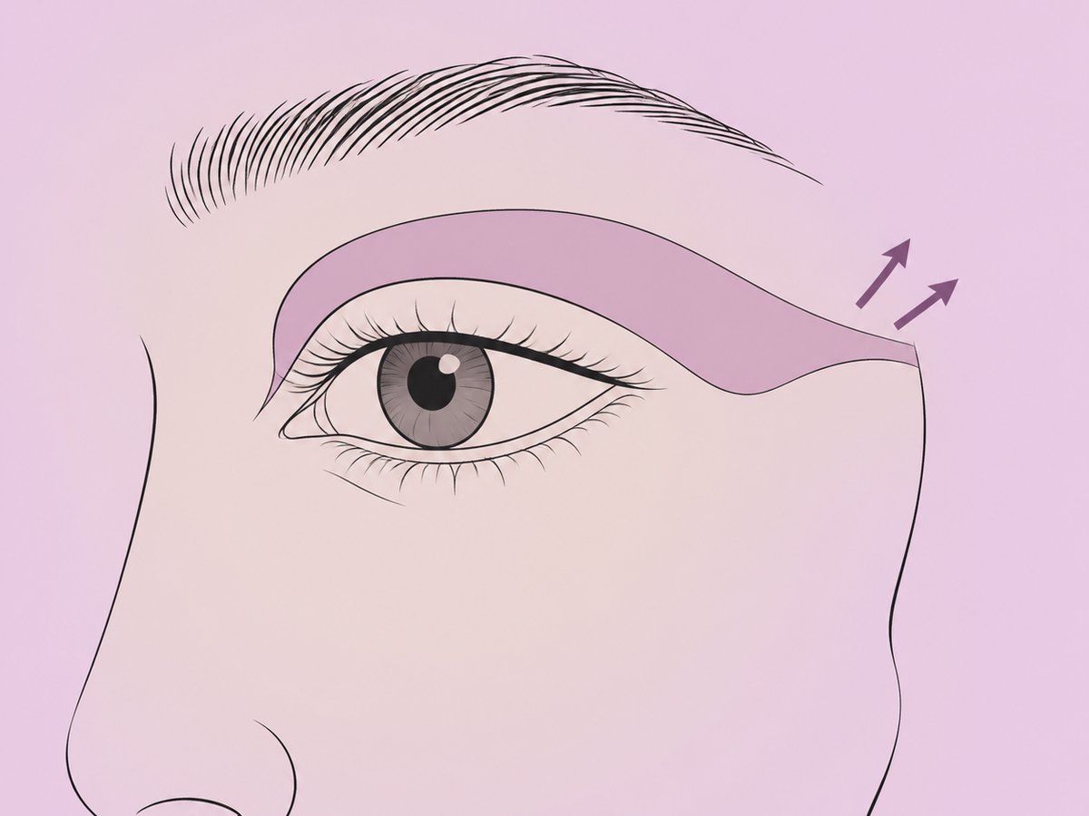 Kanthopexie mit Oberlidblepharoplastik — illustration
