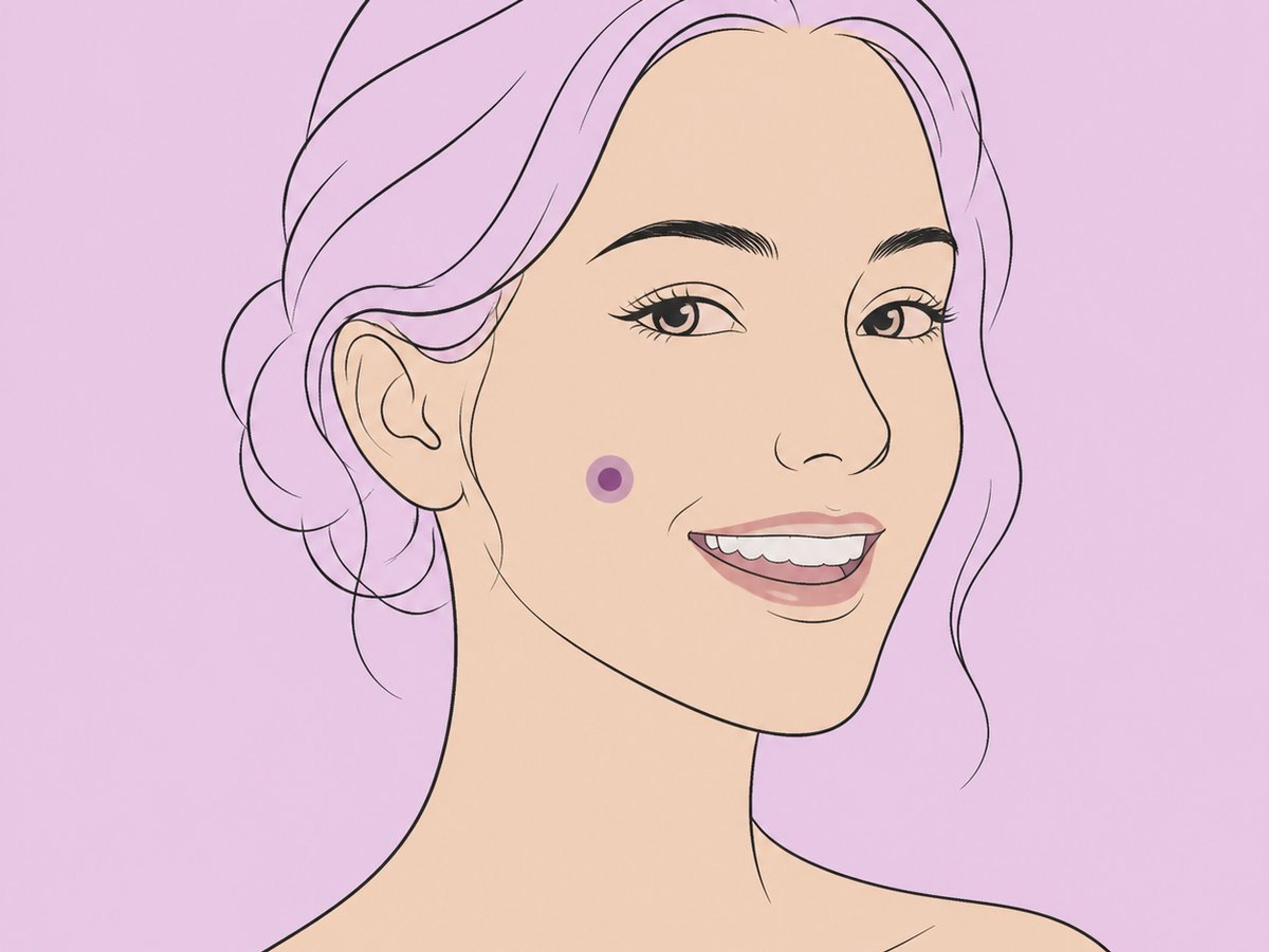غمازة مفردة (أحادية الجانب) — illustration