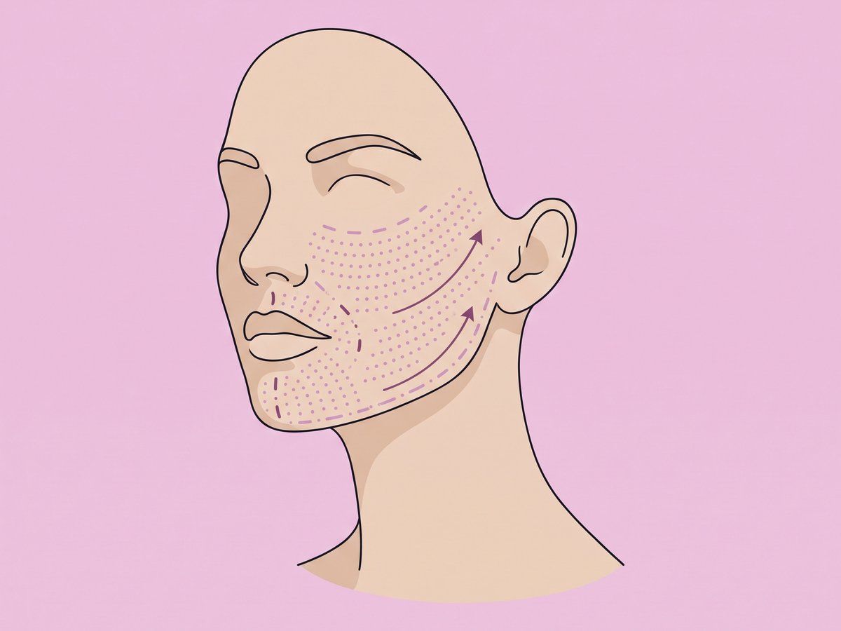 Facelift mit fraktionierter CO2-Laser-Hauterneuerung — illustration