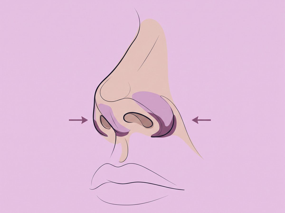 Verkleinerung der Nasenbasis — illustration
