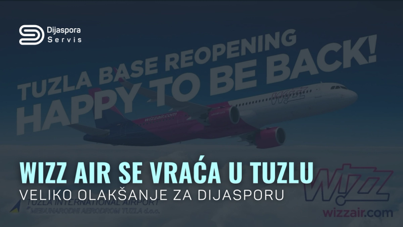 Wizz Air se vraća u Tuzlu: Veliko olakšanje za dijasporu