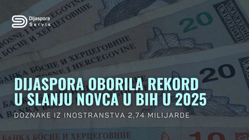 Dijaspora oborila rekord u slanju novca u BIH u 2025