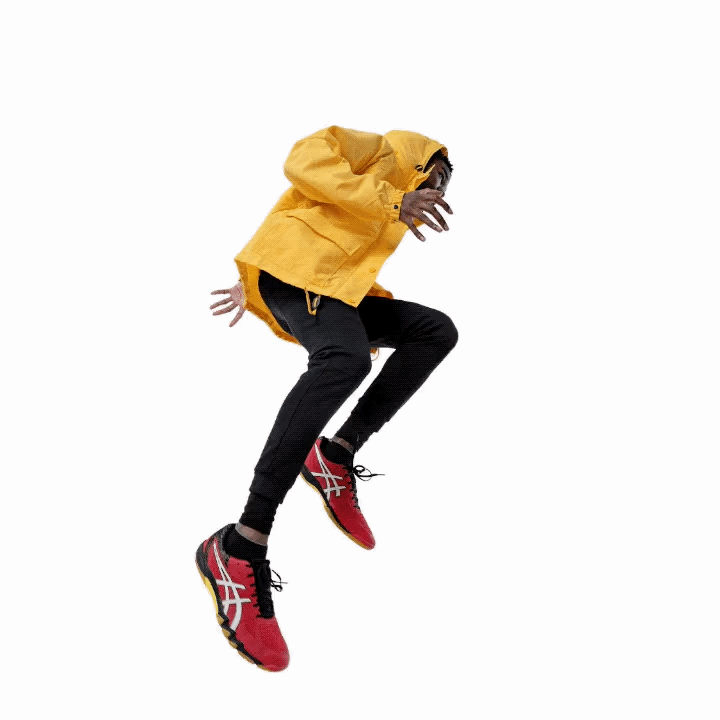 nick dolding dancing man gif yellow jacket red shoes