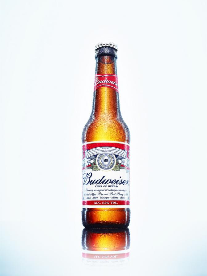 A bottle of Budweiser beer