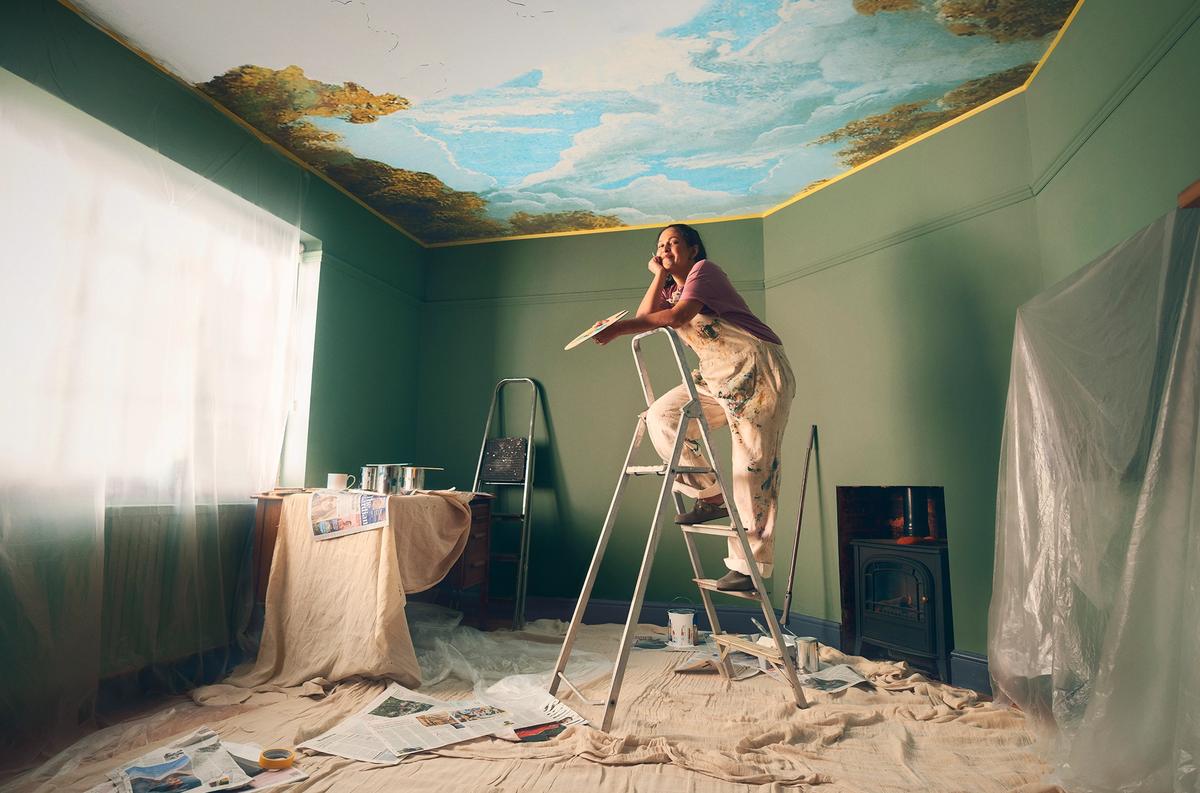 Sam Samuel McElwee The Guardian Fresco No Copy woman painting ceiling