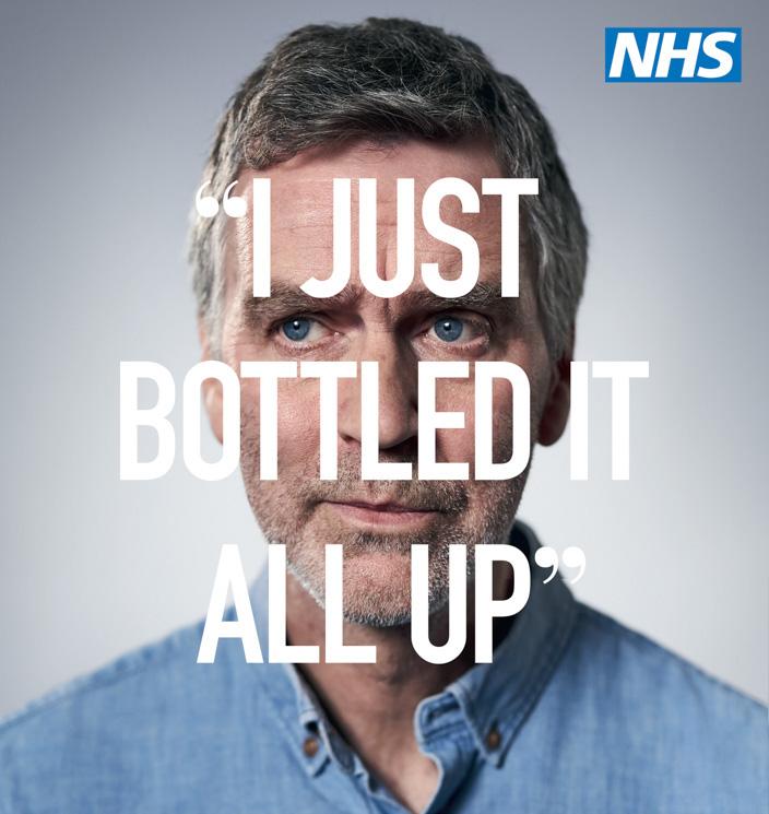 A man with a serious expression, wearing a blue shirt, with a quote overlayed on his face.