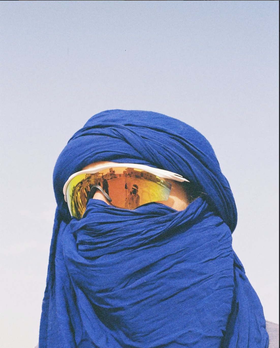 Alys Thomas Blue Scarf Face Sunglasses