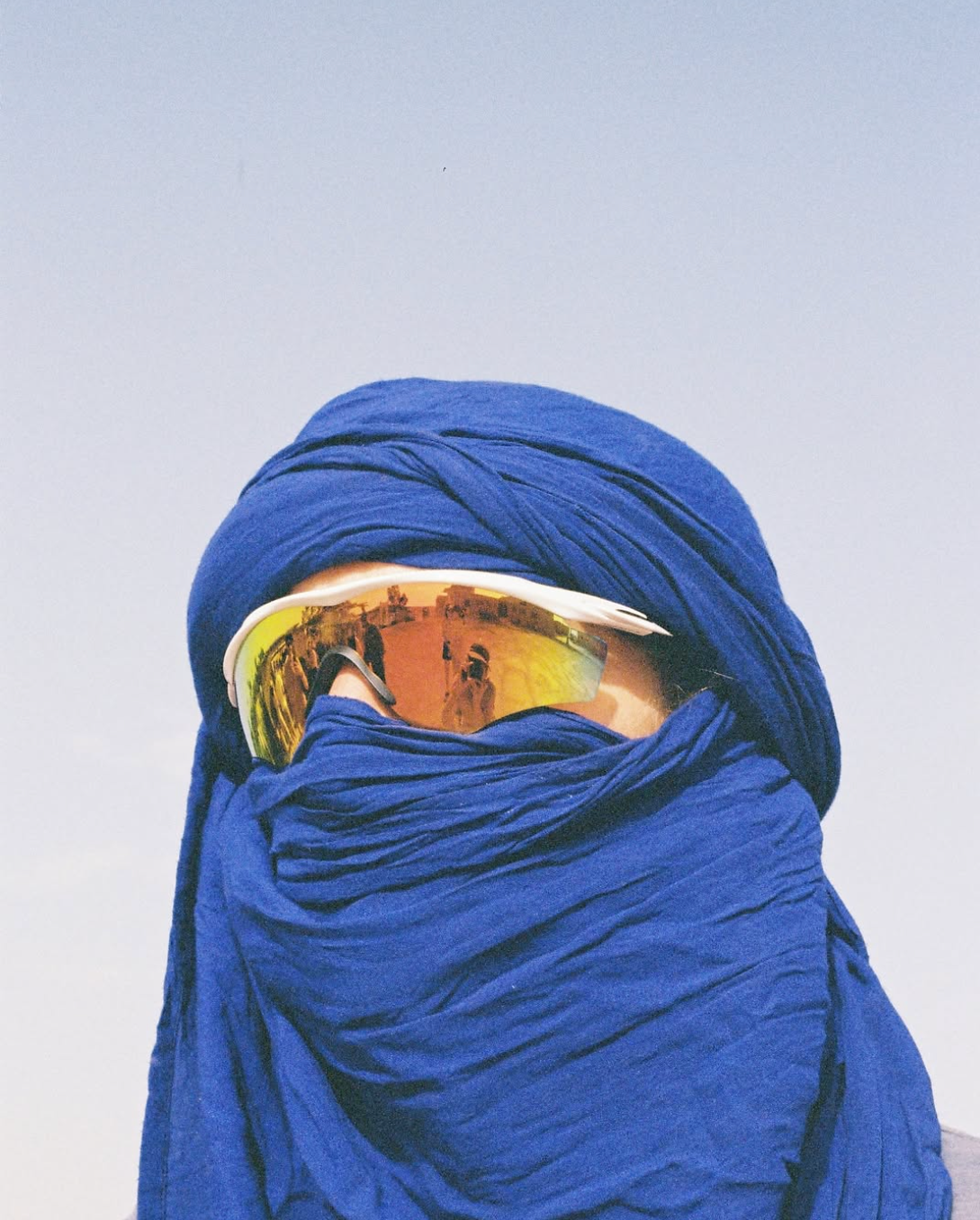 Alys Thomas Blue Scarf Face Sunglasses