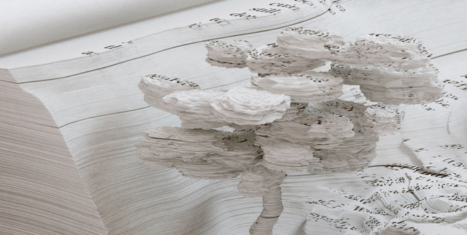 A 3D printed sculpture of a tree with intricate details and textures, resembling a natural forest environment.