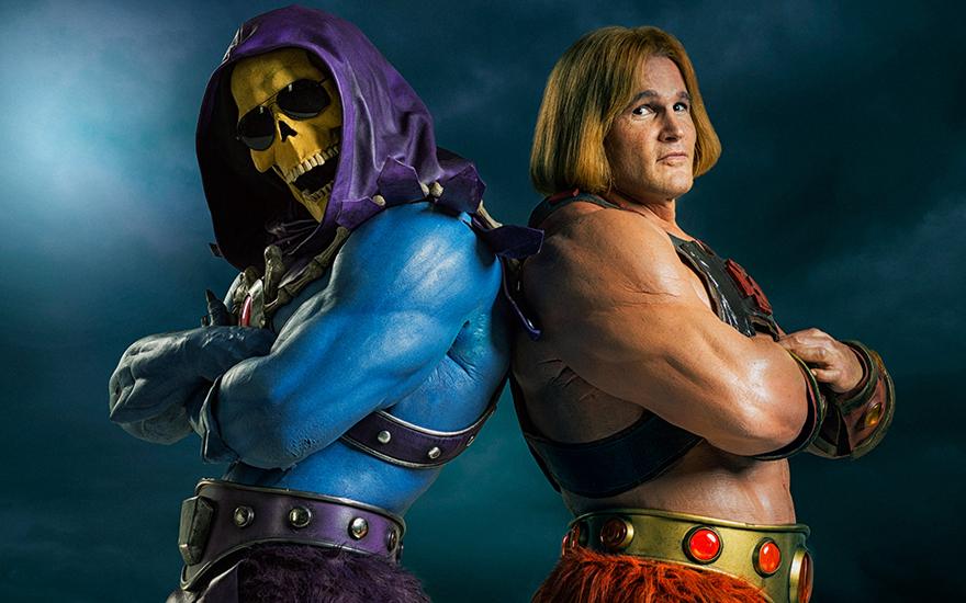 He-Man and Skeletor shopping together in a supermarket.