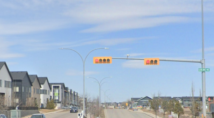 Left turn signal: Skyview Ranch Rd & 128 Ave