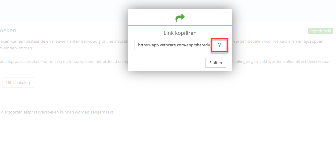 Afspraakverzoeken link delen