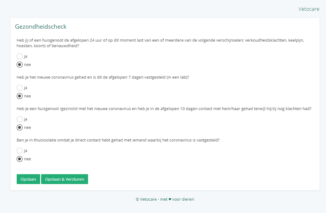 Vetocare gezondheidscheck