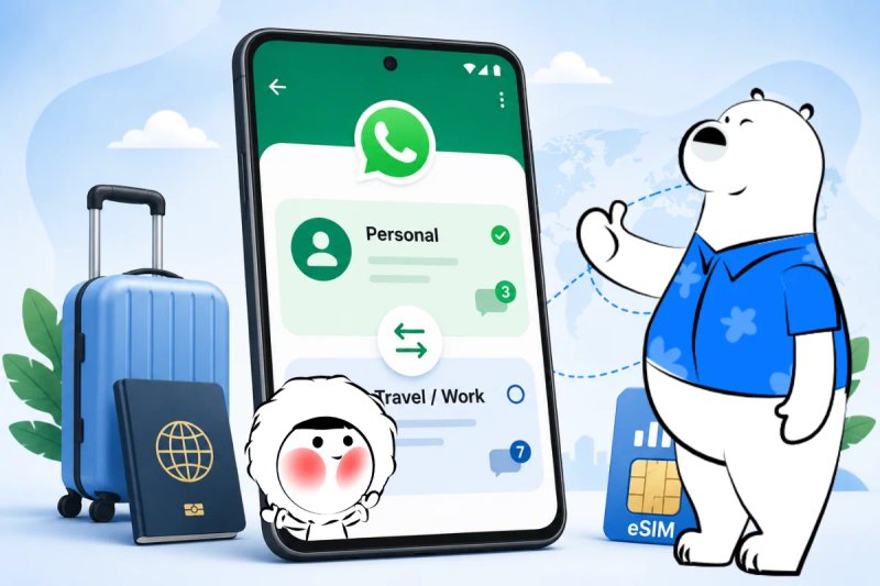 Two WhatsApp Accounts in One App on Android while traveling
