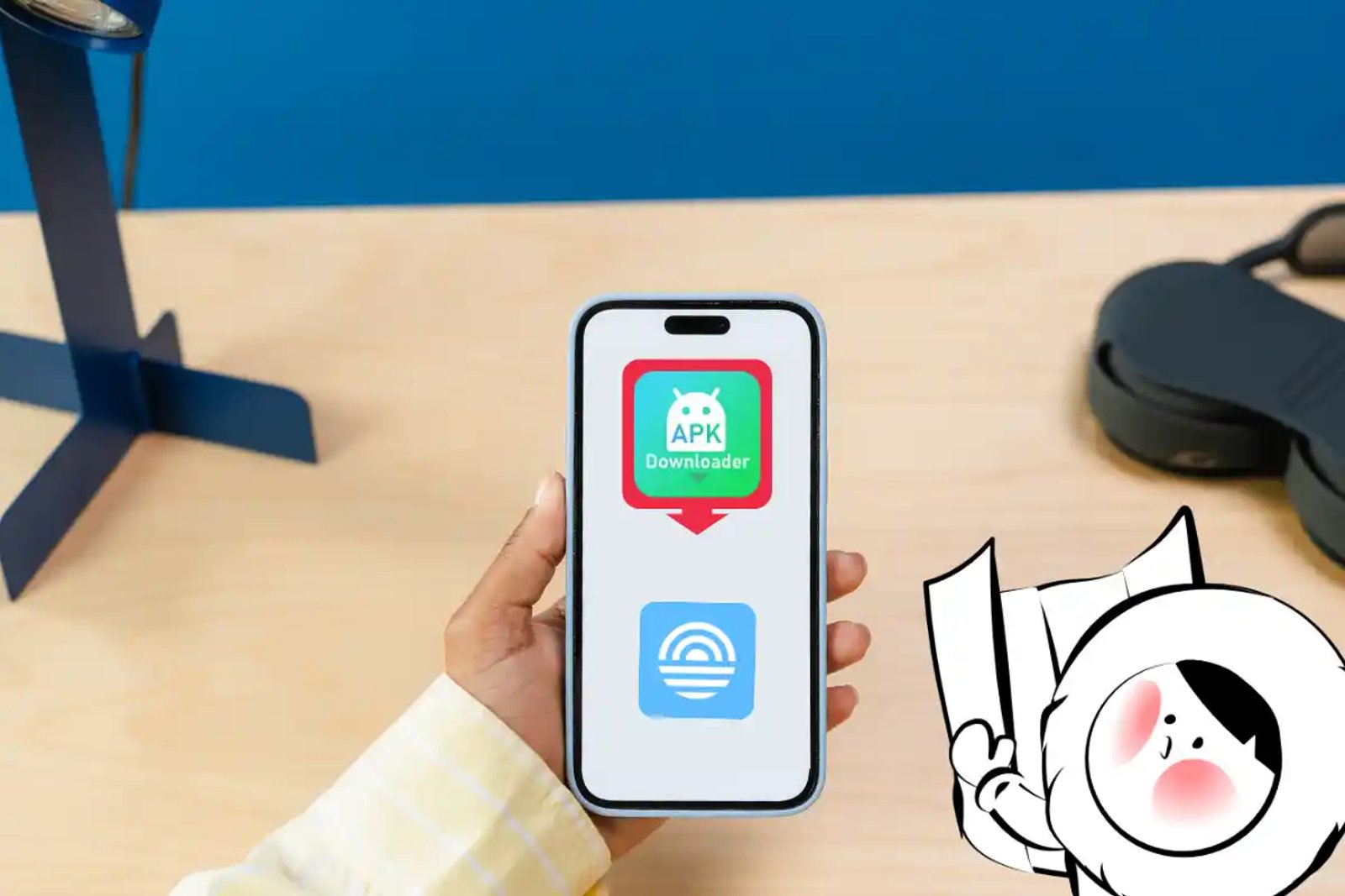 An image showing whether users should choose to download from the official stores or via APK