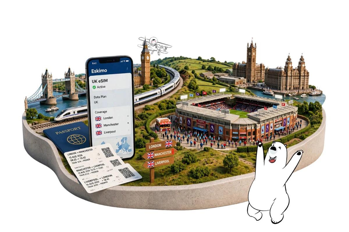 Premier League football supporters outside a stadium before a major 2026/27 match in England