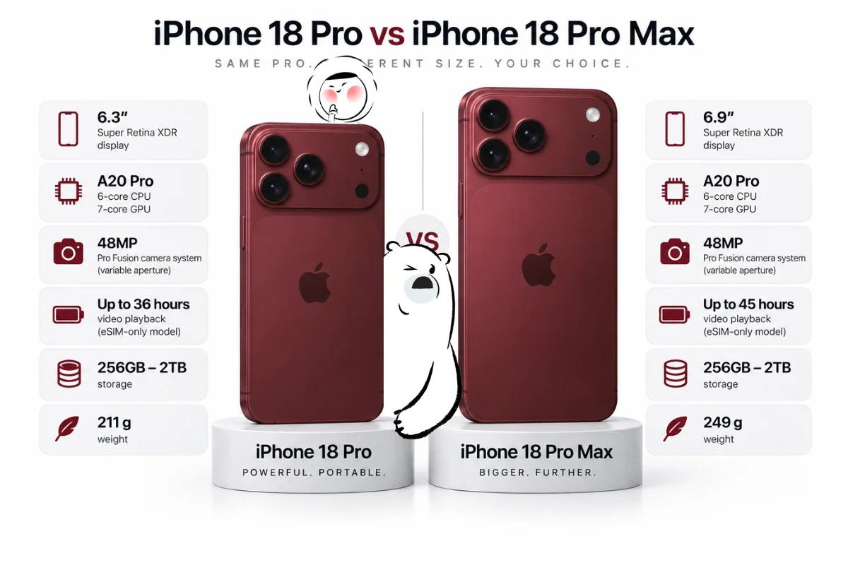 iPhone 18 Pro vs iPhone 18 Pro Max: Which Should You Buy?